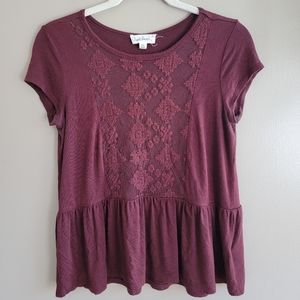 Cute maroon peplum blouse